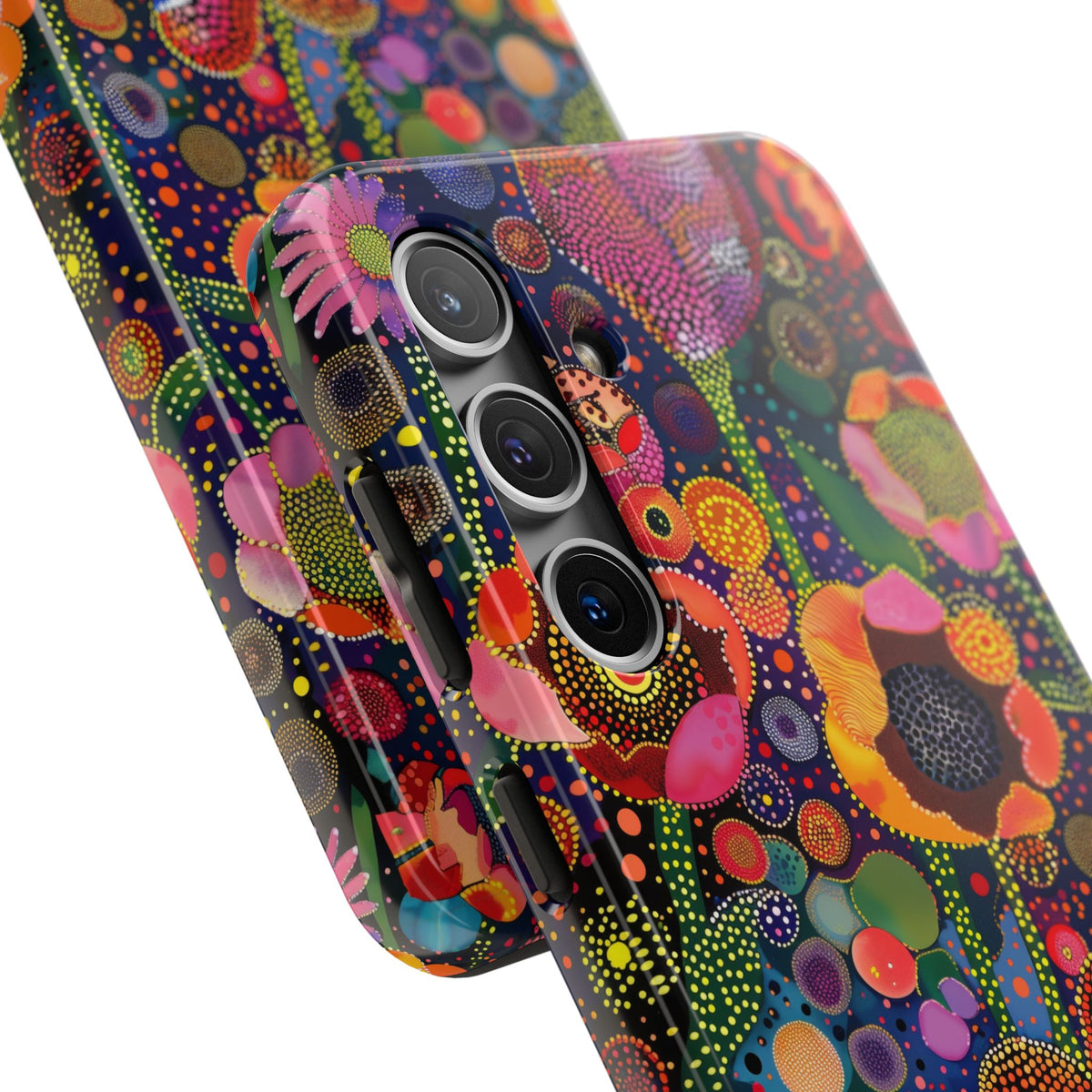 Pointillist Sunburst Bloom Floral Phone Case