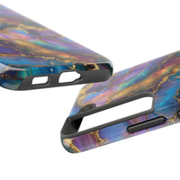 Cosmic Dream Phone Case, Purple and Gold Marble Pattern Cover