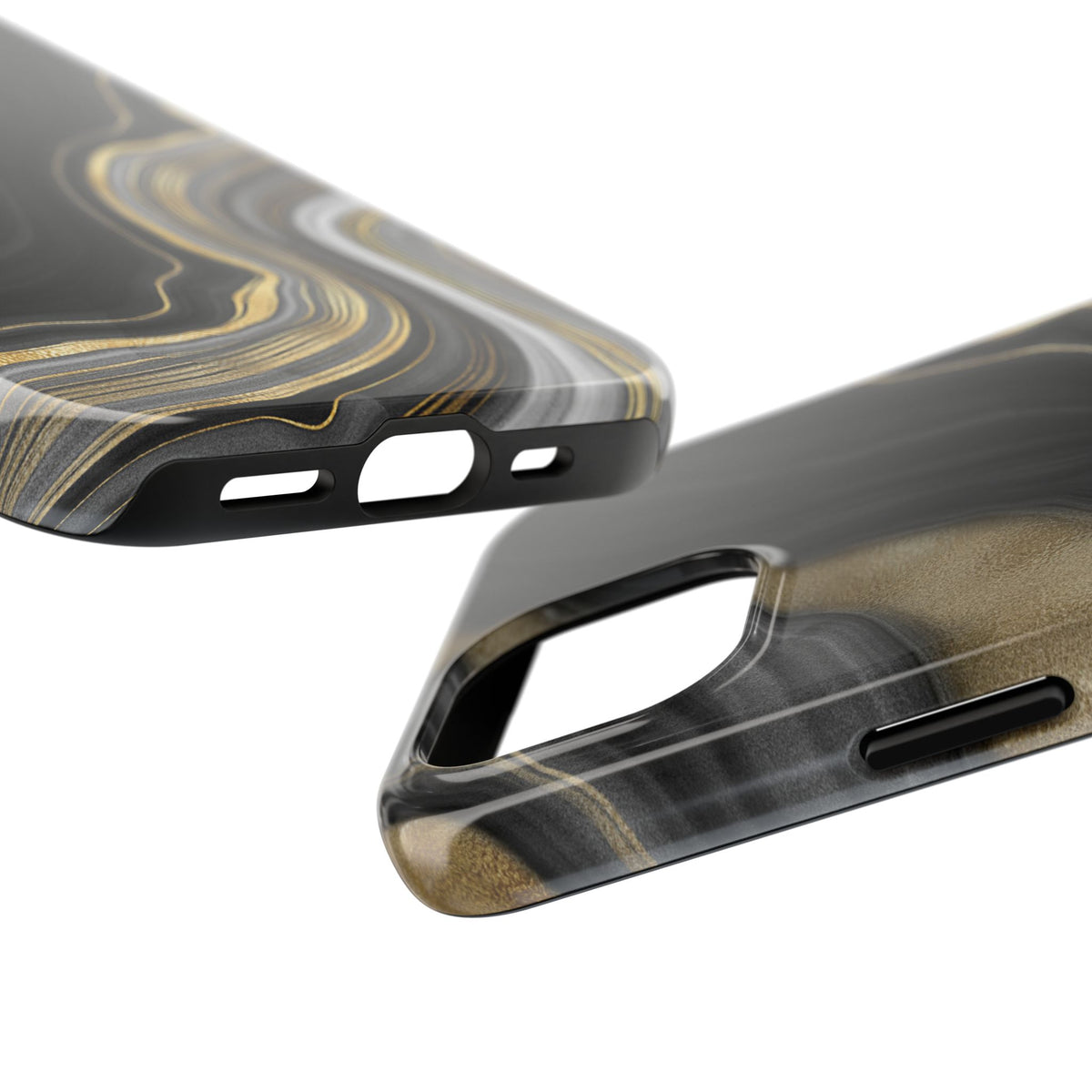 Black and Gold Marble iPhone and Samsung Phone Case