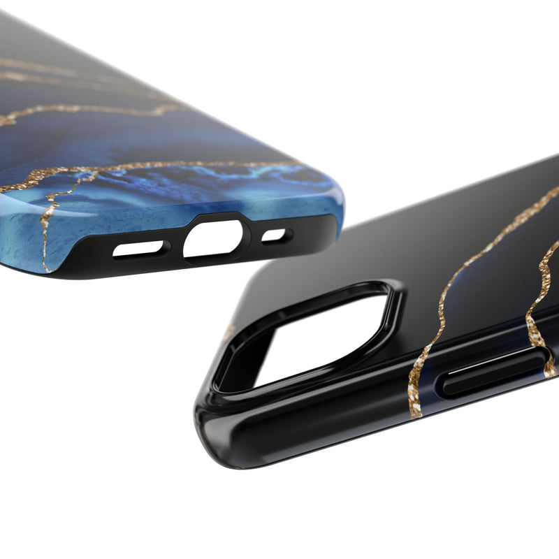 Blue Black Agate Stone Pattern Phone Case