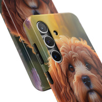 Brown Cavapoo Dog iPhone and Samsung Case with Free Shipping