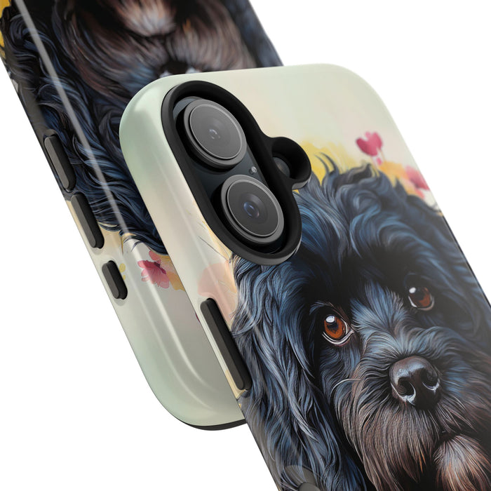 Black Cavapoo Dog iPhone and Samsung Phone Case