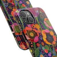 Pointillist Sunburst Bloom Floral Phone Case