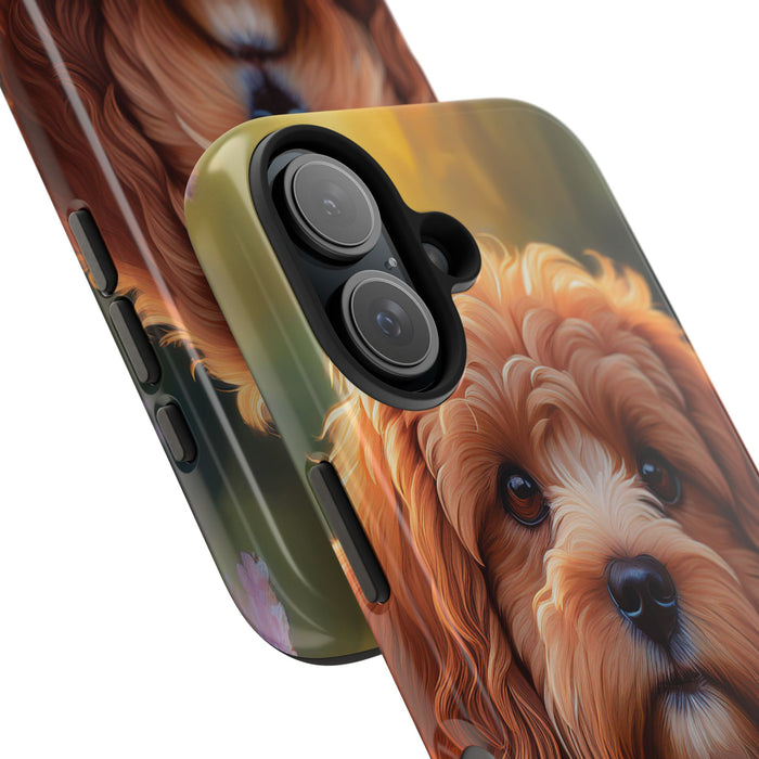 Brown Cavapoo Dog iPhone and Samsung Case with Free Shipping