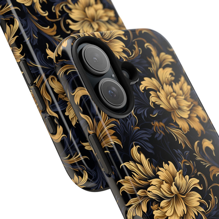 Elegant Gold Floral Phone Case with Free Shipping