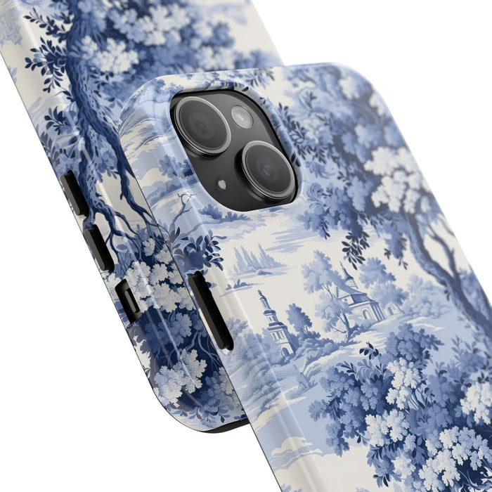 Blue and White Toile Phone Case