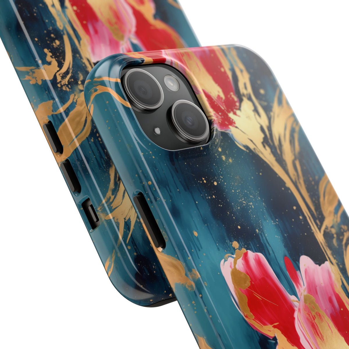 Luxe Painted Tulip Floral Phone Case, Elegant Gold and Red Flower Design, Phone Cover with Free Shipping Poppy and Oak Luxe Painted Tulip Floral Phone Case, Elegant Gold and Red Flower Design, Phone Cover with Free Shipping Poppy and Oak