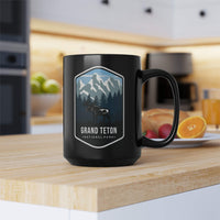 Grand Teton National Park Black Ceramic Mug