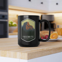 Yosemite National Park Black Ceramic Mug