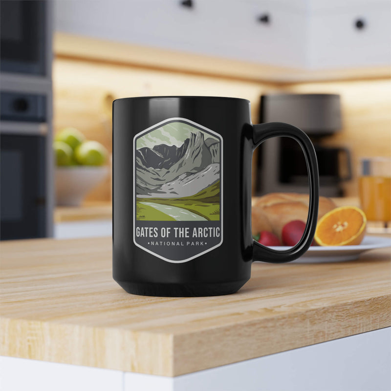 Gates of the Arctic National Park Black Ceramic Mug