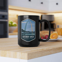 Gateway Arch National Park Black Ceramic Mug