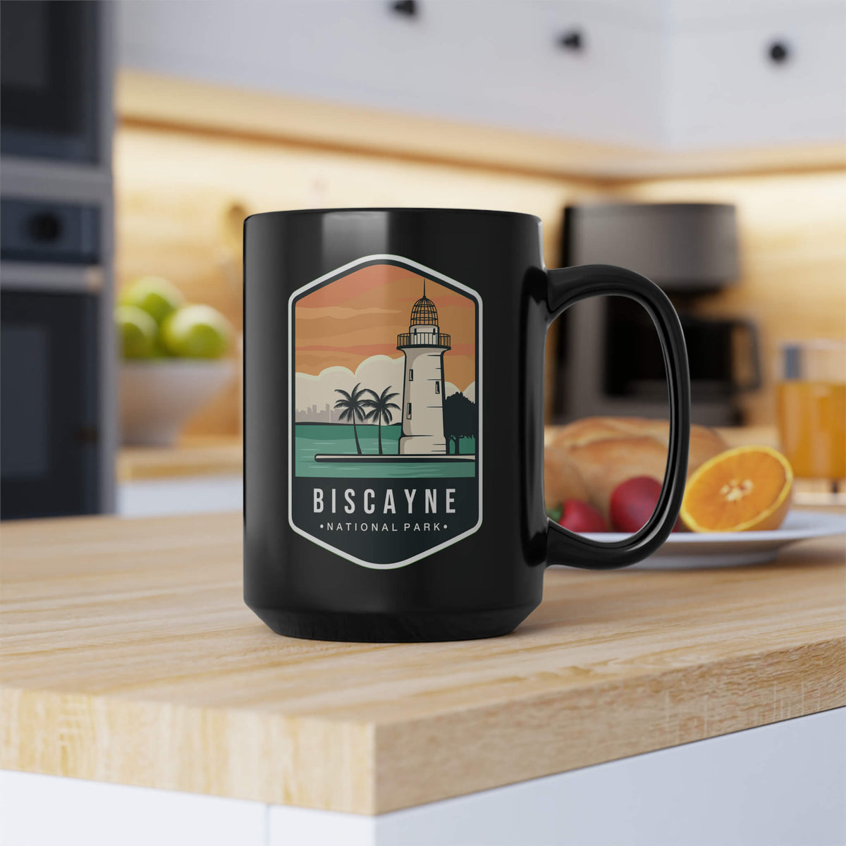 Biscayne National Park Black Ceramic Mug