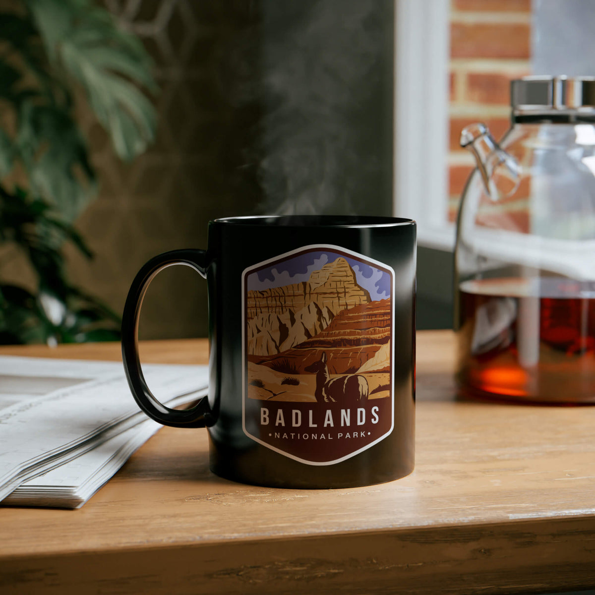 Badlands National Park Black Ceramic Mug