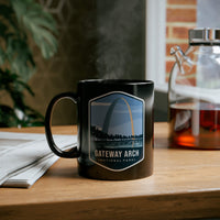 Gateway Arch National Park Black Ceramic Mug