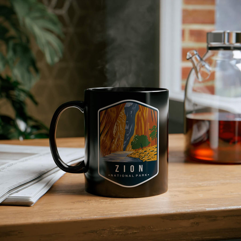 Zion National Park Black Ceramic Mug