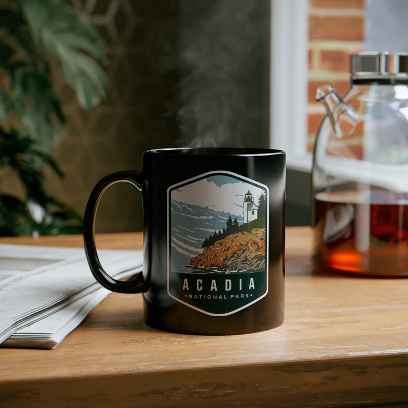 Acadia National Park Black Ceramic Mug