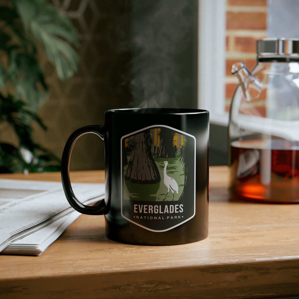 Everglades National Park Black Ceramic Mug