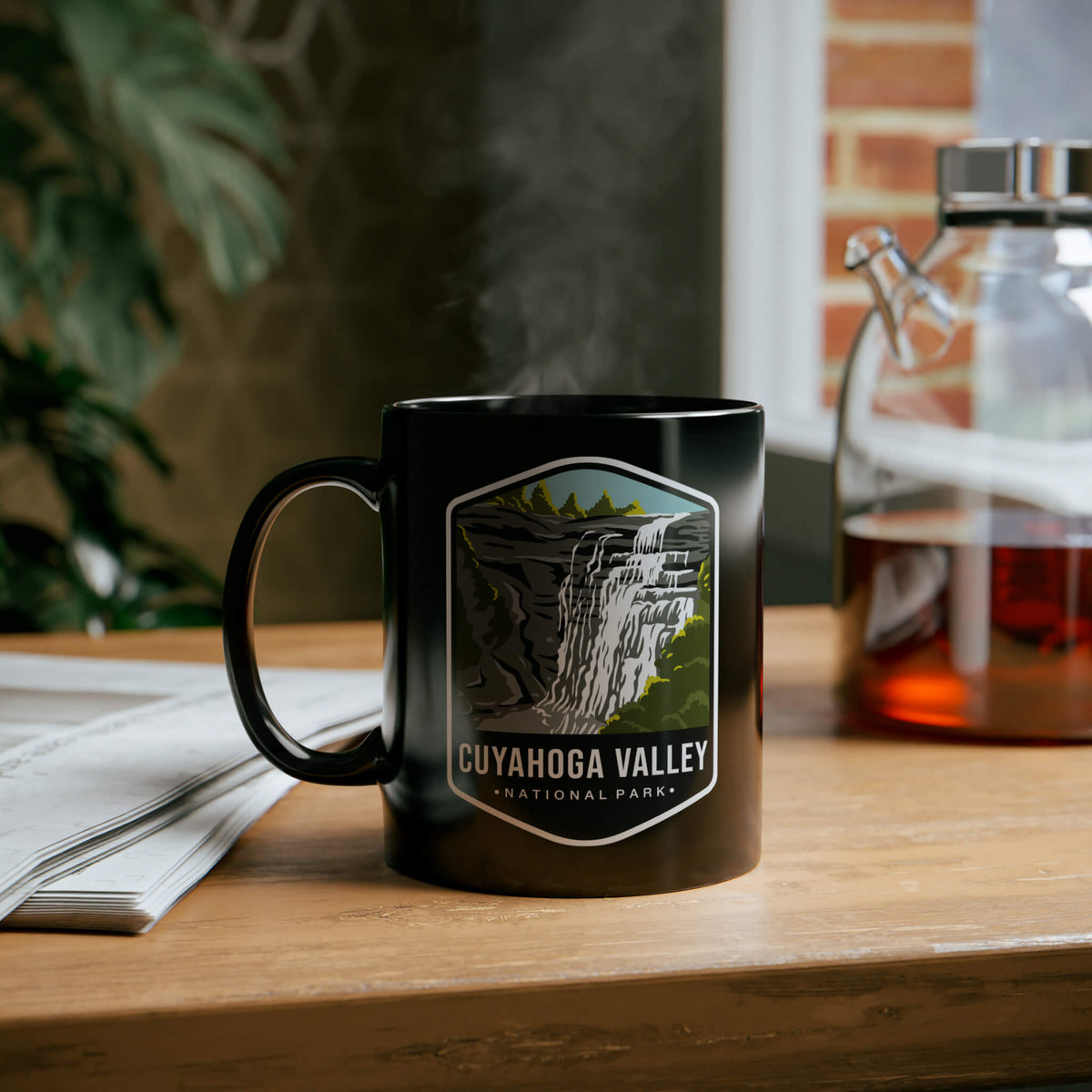 Cuyahoga National Park Black Ceramic Mug