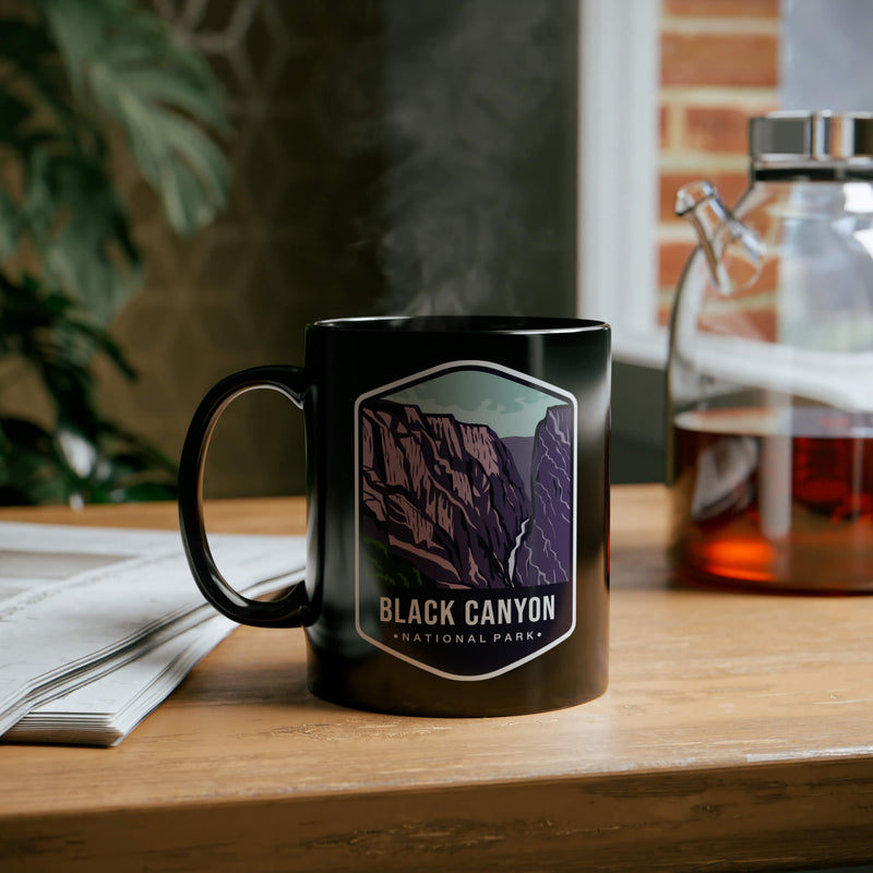 Black Canyon National Park Black Ceramic Mug