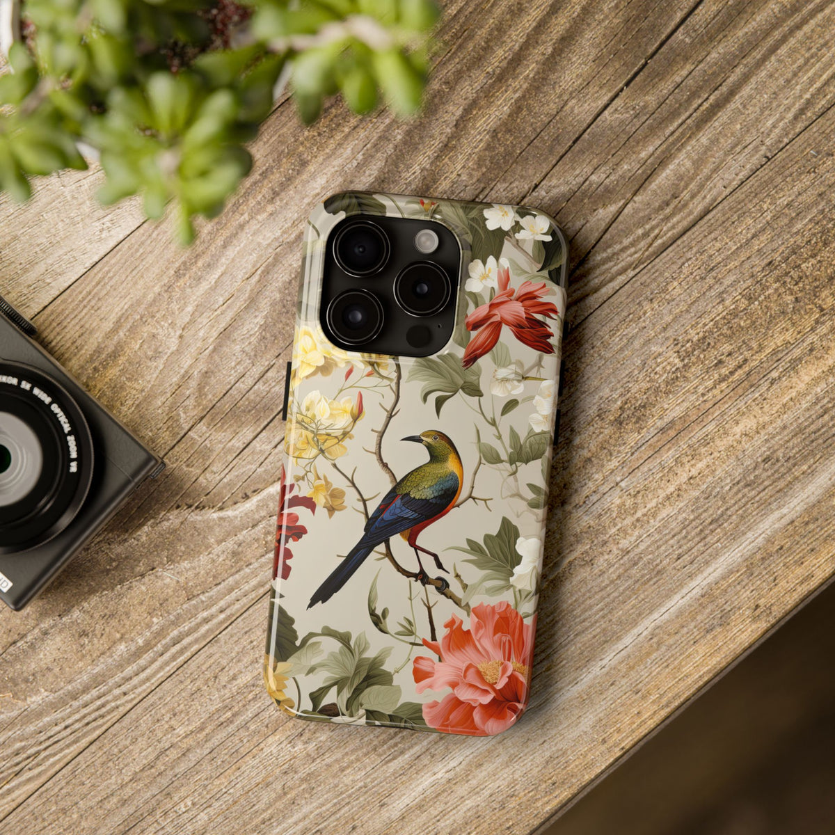 Elegant Bird and Floral Phone Case