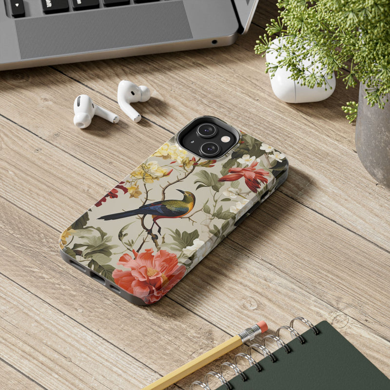 Elegant Bird and Floral Phone Case