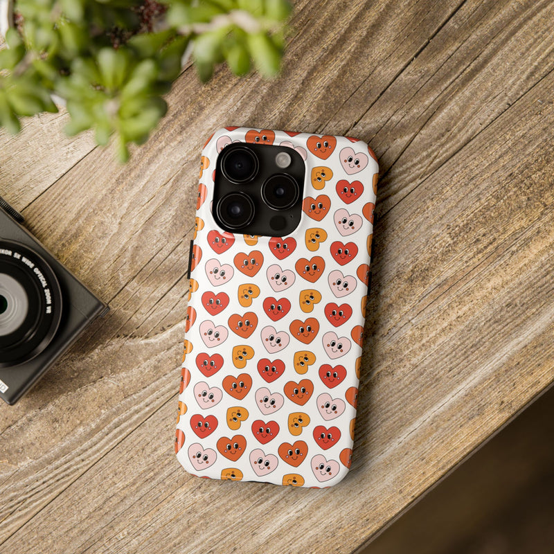 Retro Smiling Hearts Phone Case with Free Shipping