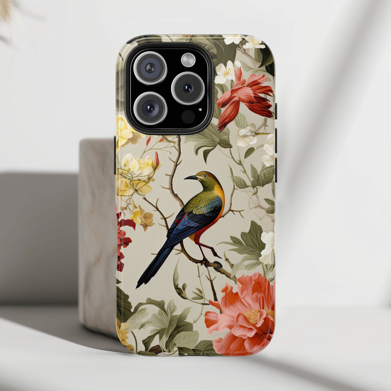 Elegant Bird and Floral Phone Case