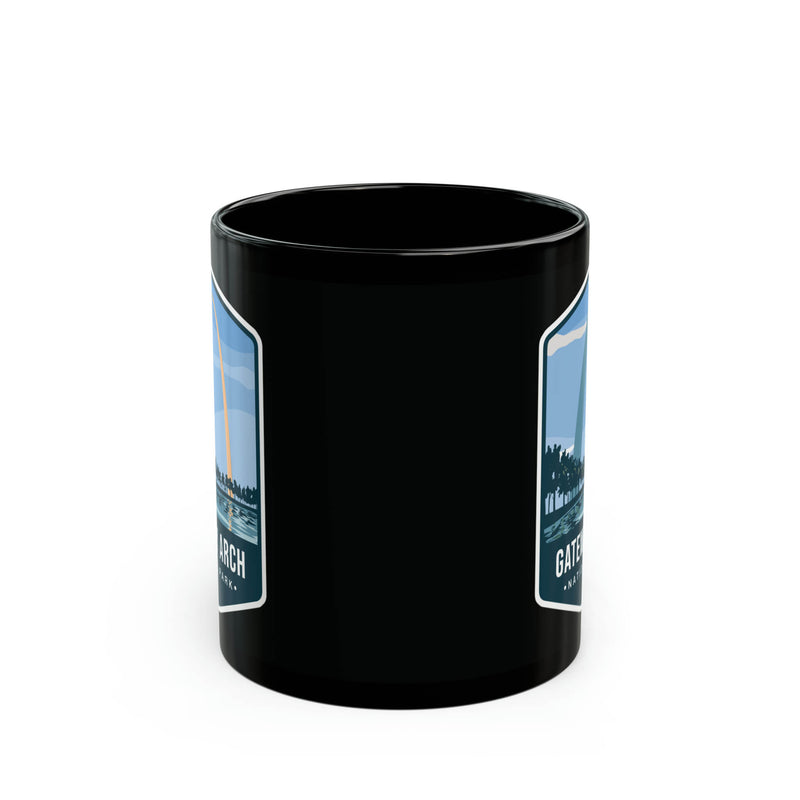 Gateway Arch National Park Black Ceramic Mug