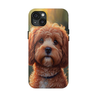 Brown Cavapoo Dog iPhone and Samsung Case with Free Shipping