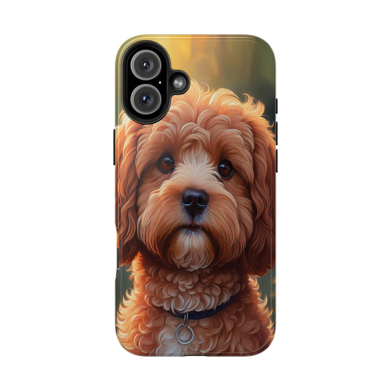 Brown Cavapoo Dog iPhone and Samsung Case with Free Shipping