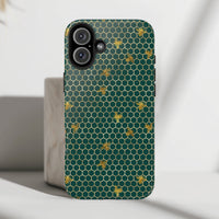 Bee Phone Case, Elegant Honeycomb Bee Pattern Protective Cover