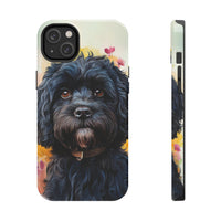 Black Cavapoo Dog iPhone and Samsung Phone Case