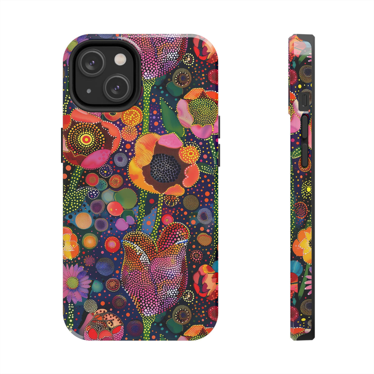 Pointillist Sunburst Bloom Floral Phone Case