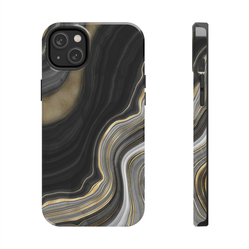 Black and Gold Marble iPhone and Samsung Phone Case