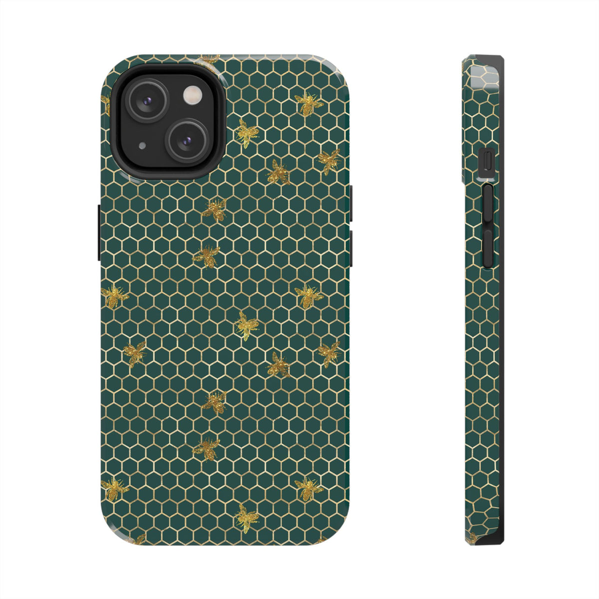 Bee Phone Case, Elegant Honeycomb Bee Pattern Protective Cover