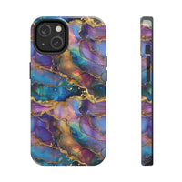 Cosmic Dream Phone Case, Purple and Gold Marble Pattern Cover