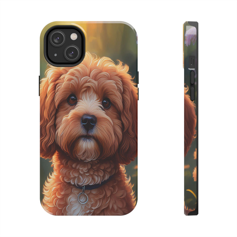 Brown Cavapoo Dog iPhone and Samsung Case with Free Shipping