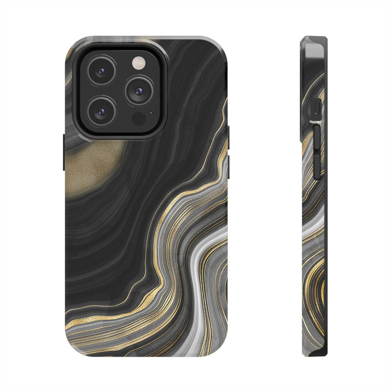 Black and Gold Marble iPhone and Samsung Phone Case