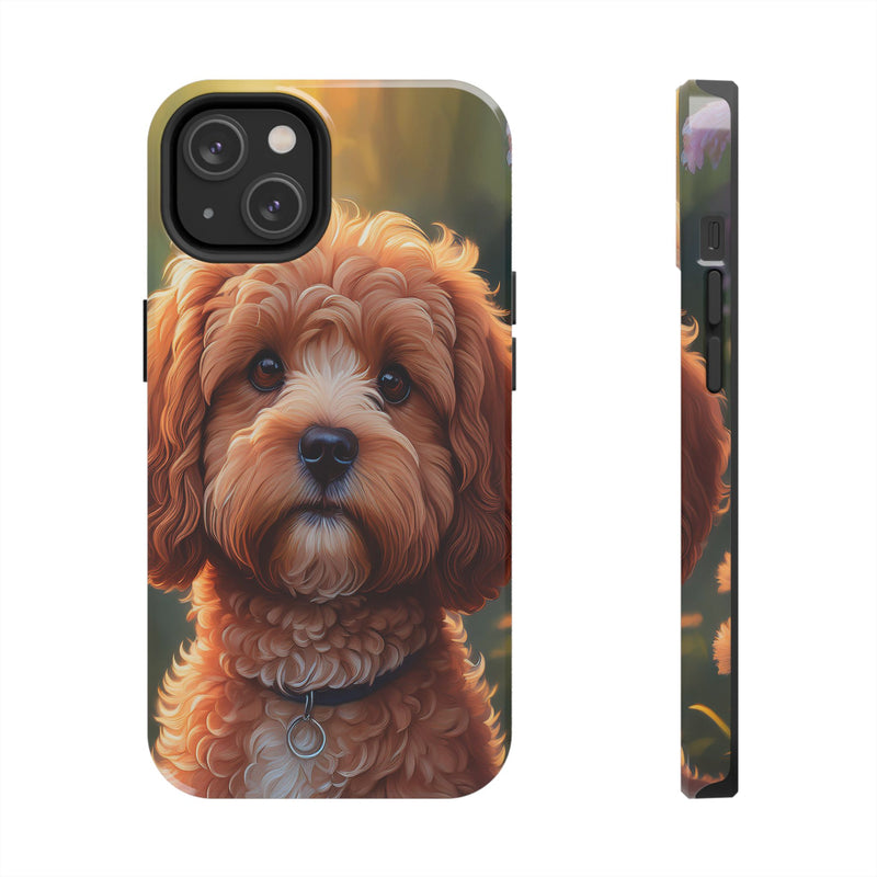 Brown Cavapoo Dog iPhone and Samsung Case with Free Shipping