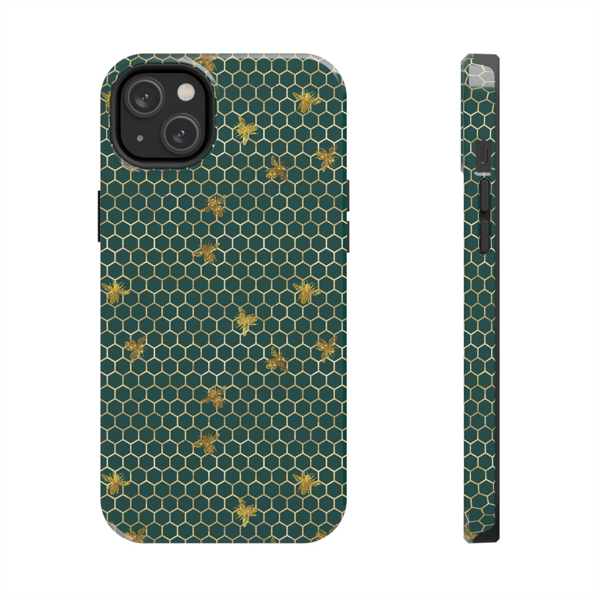 Bee Phone Case, Elegant Honeycomb Bee Pattern Protective Cover