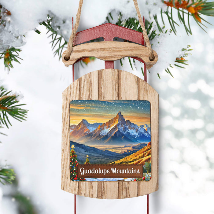 Guadalupe Mountains National Park Christmas Sled Ornament