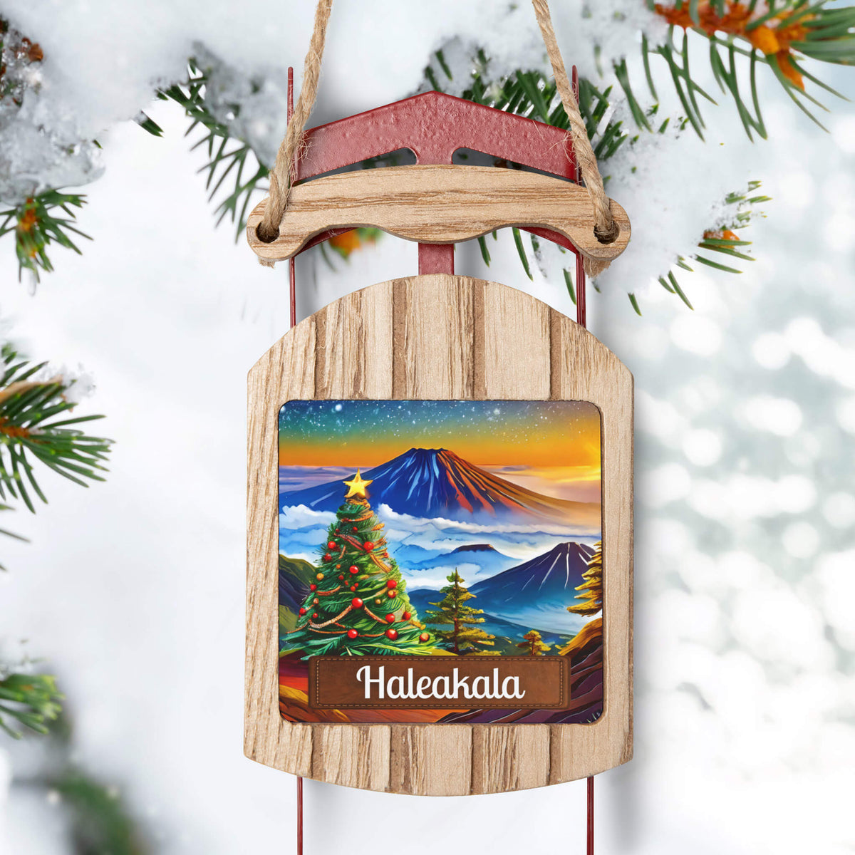 Haleakalā National Park Christmas Sled Ornament