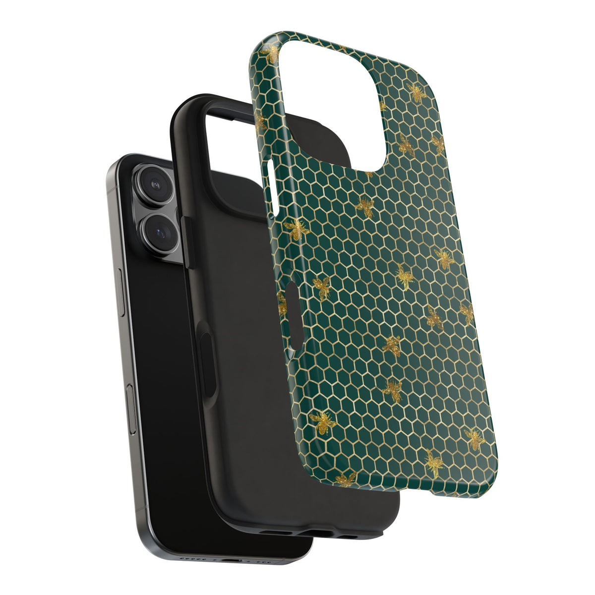 Bee Phone Case, Elegant Honeycomb Bee Pattern Protective Cover