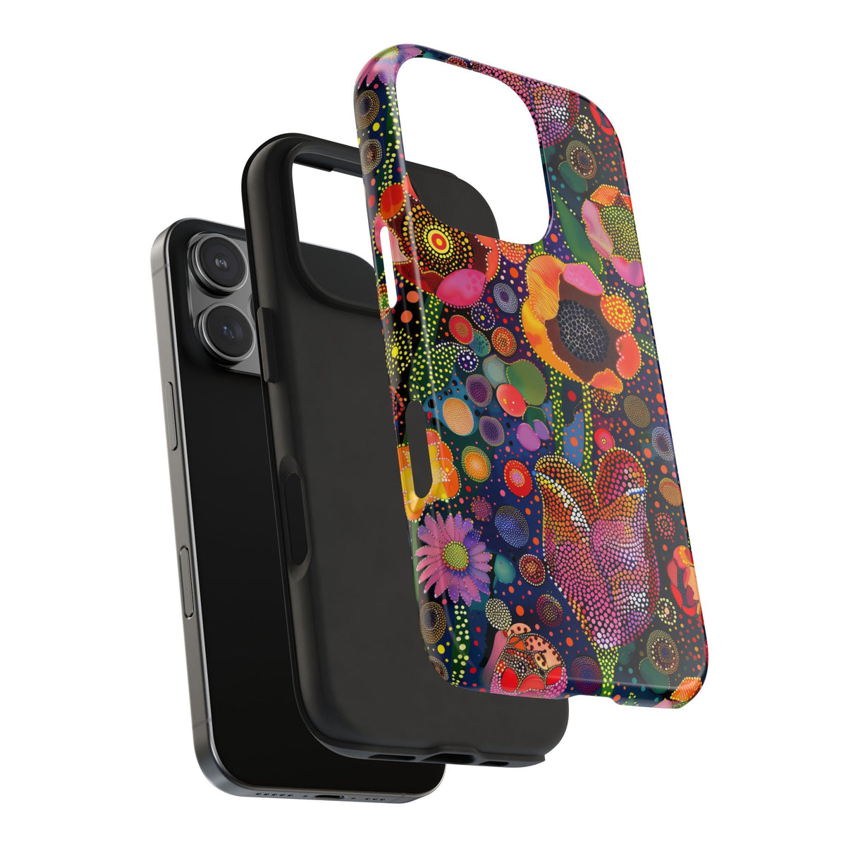 Pointillist Sunburst Bloom Floral Phone Case