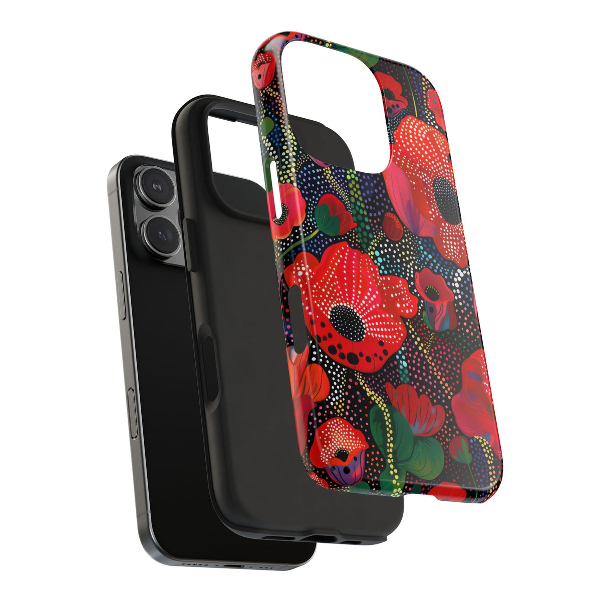 Pointillist Red Poppy Phone Case