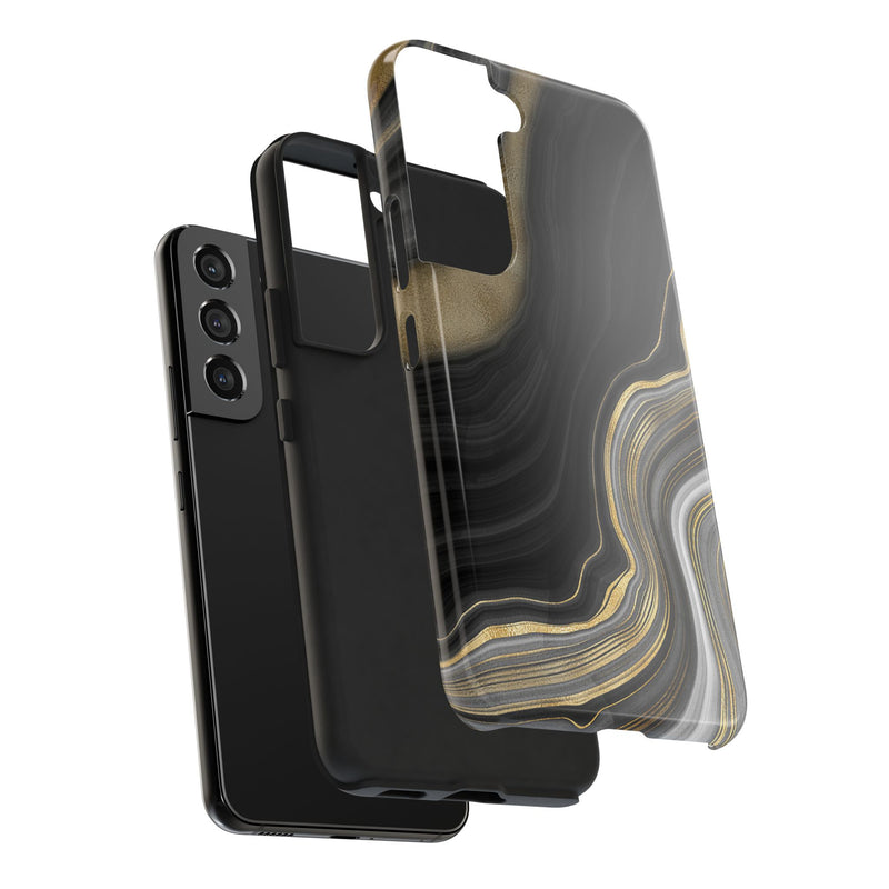 Black and Gold Marble iPhone and Samsung Phone Case