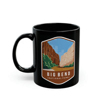 Ceramic mug featuring a scenic design with cliffs and a river, representing Big Bend National Park.