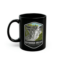 Ceramic mug featuring a waterfall design with Cuyahoga Valley National Park logo.