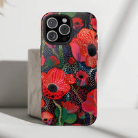 Pointillist Red Poppy Phone Case