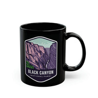 Ceramic mug featuring a scenic design with cliffs and a river, representing Black Canyon National Park.